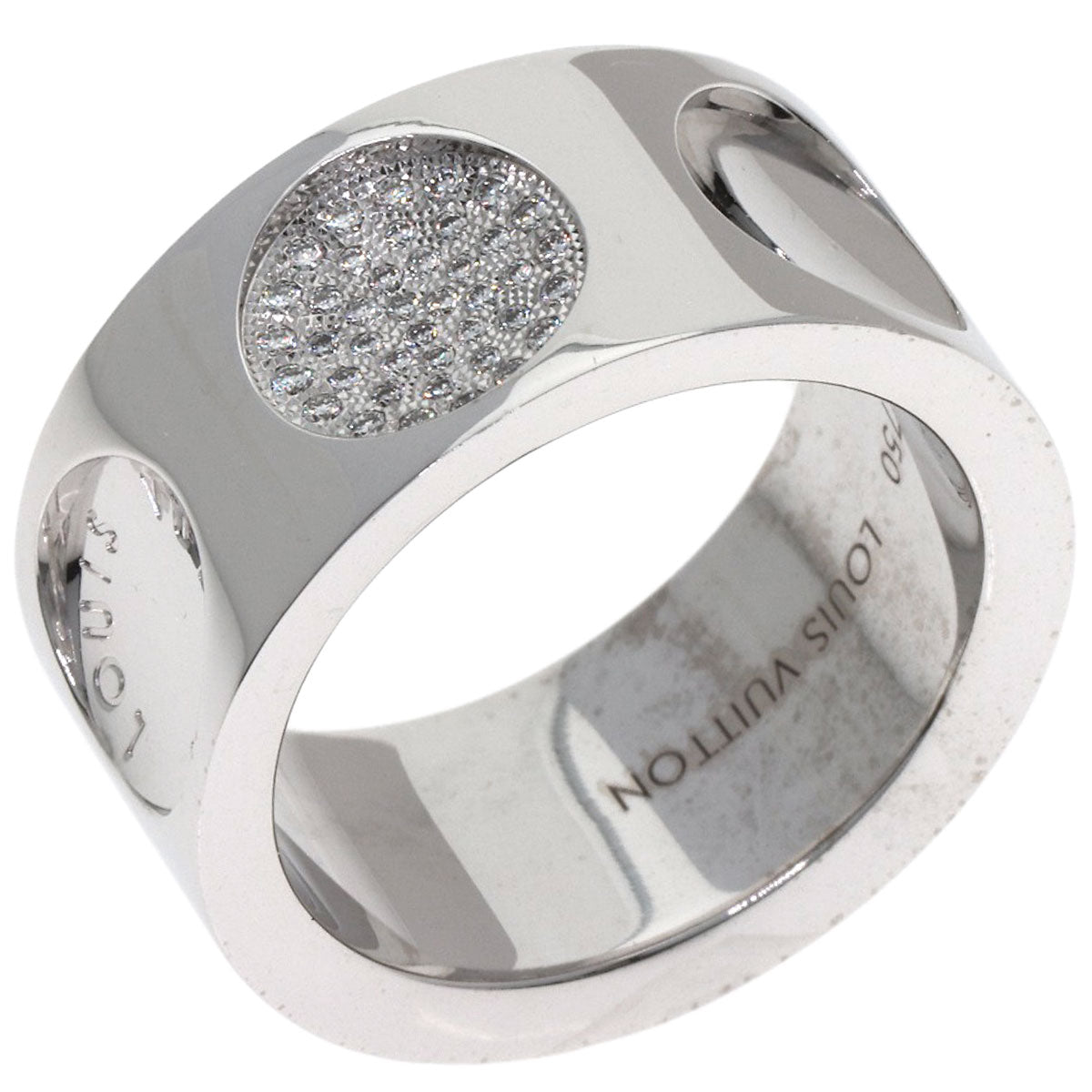 LOUIS VUITTON Grand Berg Empreinte Diamond #53 Ring K18 White Gold Ladies [Used]