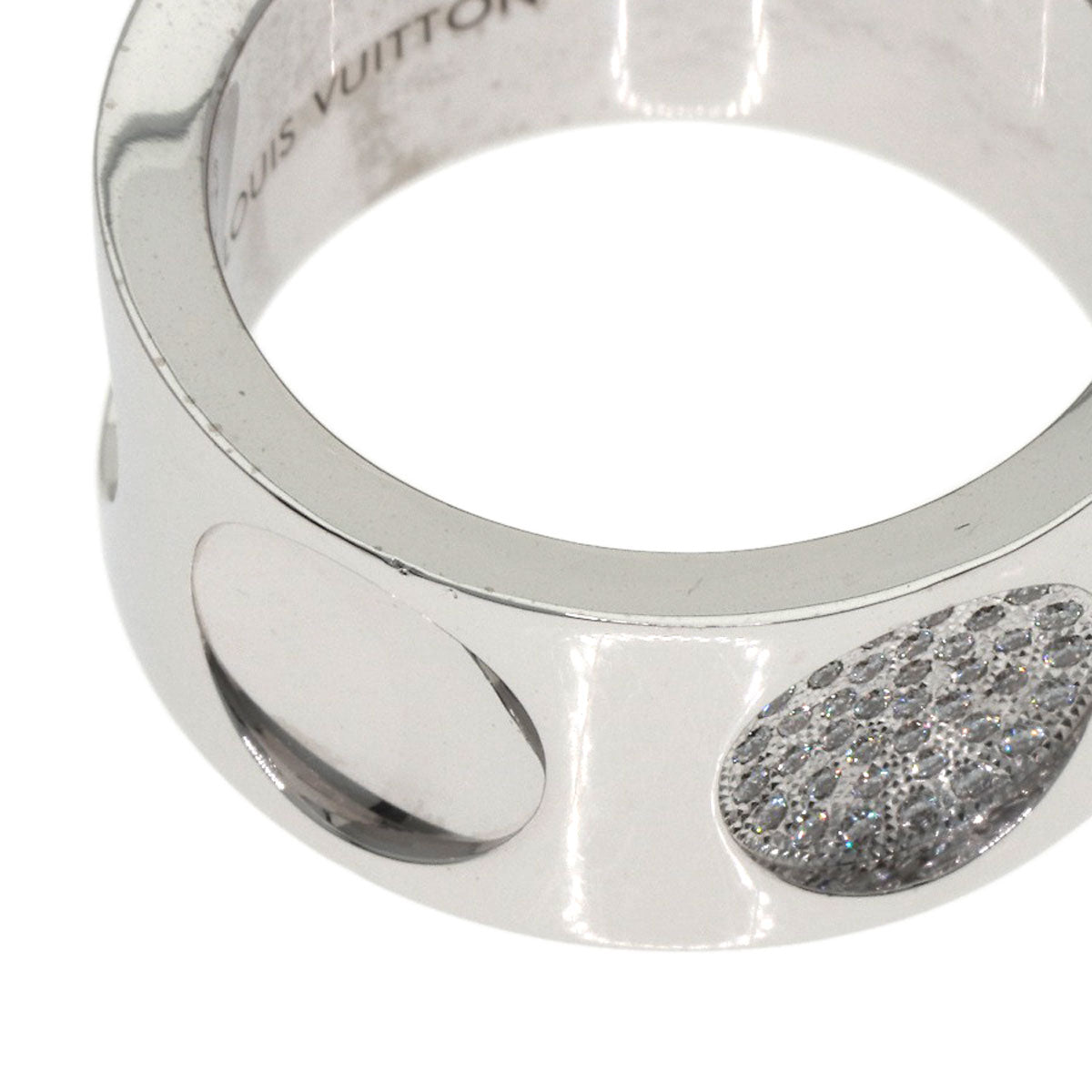 LOUIS VUITTON Grand Berg Empreinte Diamond #53 Ring K18 White Gold Ladies [Used]