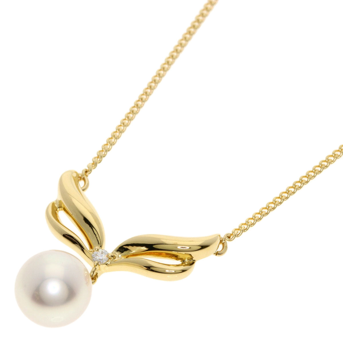 TASAKI Pearl Pearl Diamond Necklace K18 Yellow Gold Ladies [Used]