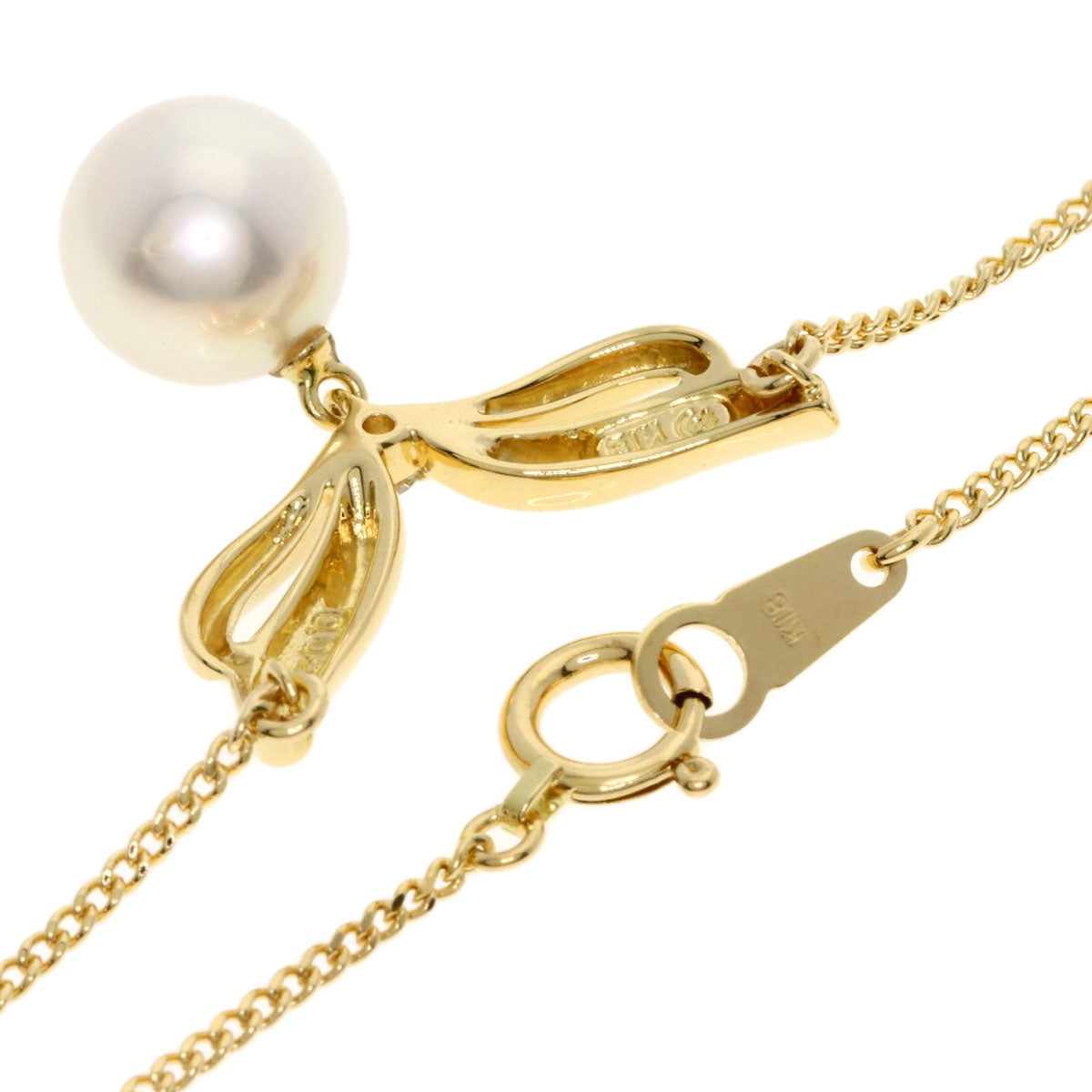 TASAKI Pearl Pearl Diamond Necklace K18 Yellow Gold Ladies [Used]
