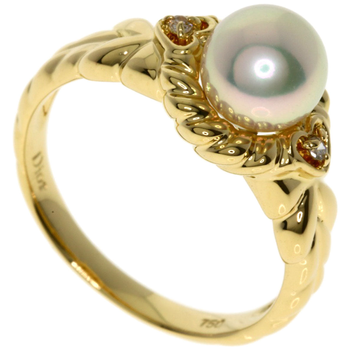 ディオール パール 真珠 ダイヤモンド リング・指輪 K18イエローゴールド レディース 【中古】【Dior】