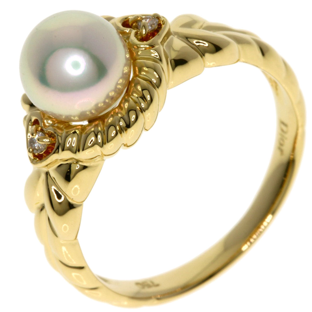 ディオール パール 真珠 ダイヤモンド リング・指輪 K18イエローゴールド レディース 【中古】【Dior】