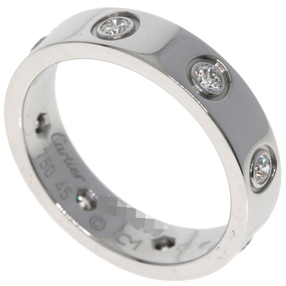 CARTIER mini love ring full diamond #45 Ring K18 White Gold Ladies [Used]