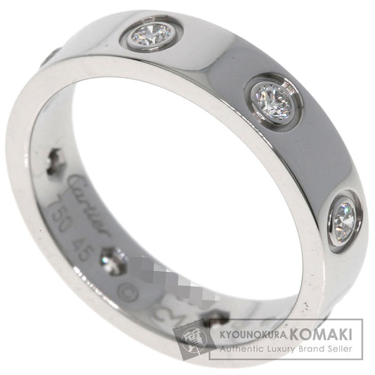 CARTIER mini love ring full diamond #45 Ring K18 White Gold Ladies [Used]