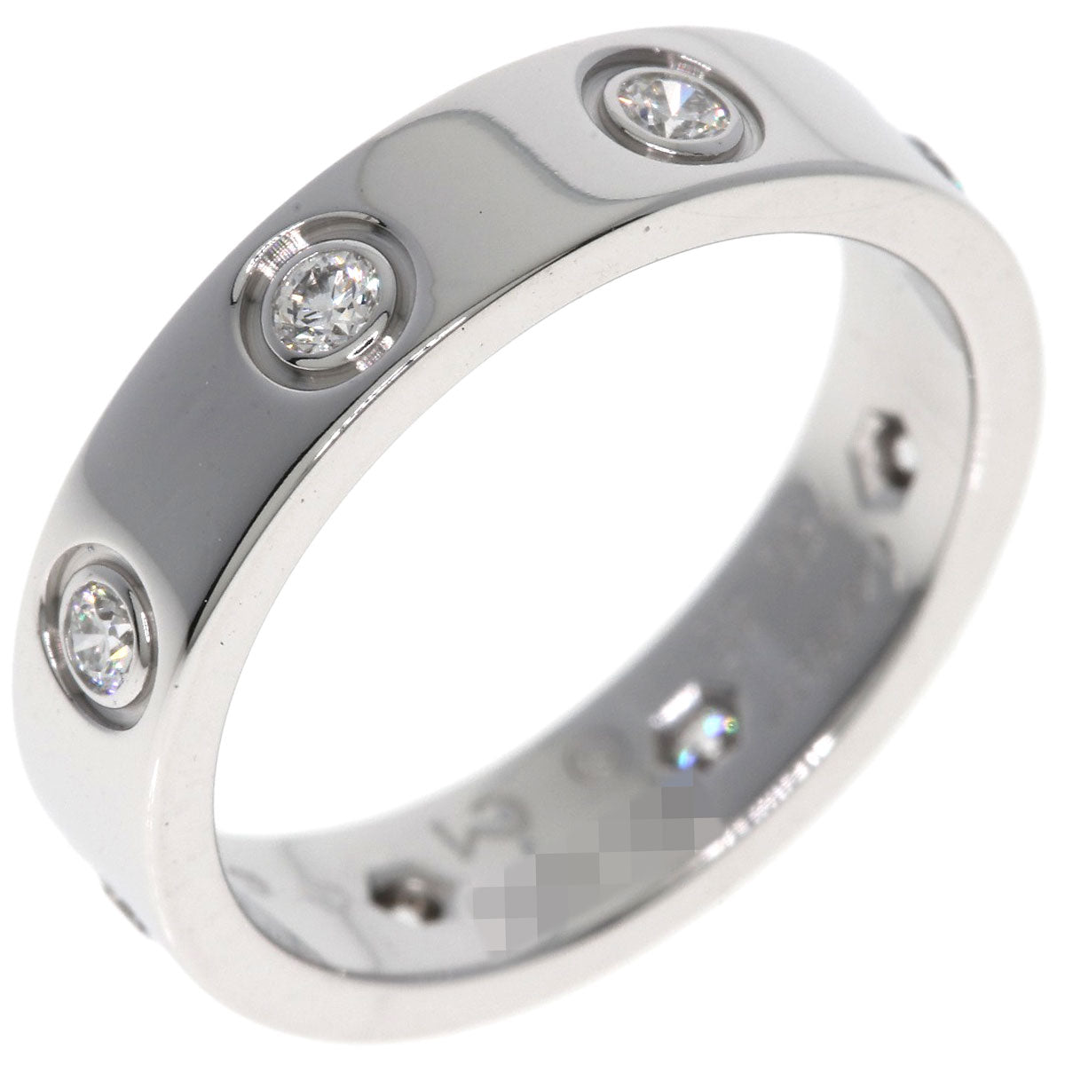 CARTIER mini love ring full diamond #45 Ring K18 White Gold Ladies [Used]
