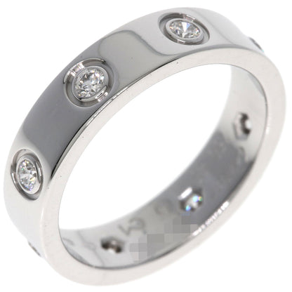 CARTIER mini love ring full diamond #45 Ring K18 White Gold Ladies [Used]