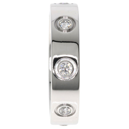CARTIER mini love ring full diamond #45 Ring K18 White Gold Ladies [Used]