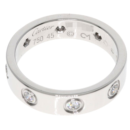 CARTIER mini love ring full diamond #45 Ring K18 White Gold Ladies [Used]