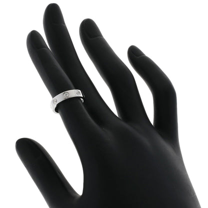 CARTIER mini love ring full diamond #45 Ring K18 White Gold Ladies [Used]