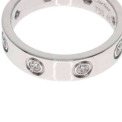 CARTIER mini love ring full diamond #45 Ring K18 White Gold Ladies [Used]