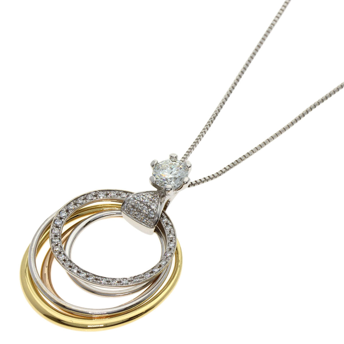 FOREVERMARK Millmore Diamond Necklace K18 White Gold 18K Yellow GoldLadies [Used]