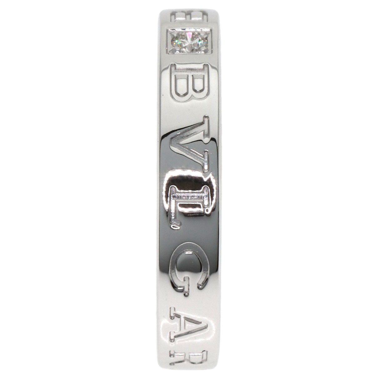 BVLGARI Double Logo Diamond Ring K18 White Gold Ladies [Used]