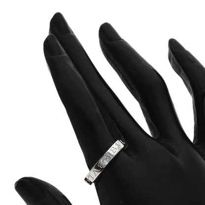 BVLGARI Double Logo Diamond Ring K18 White Gold Ladies [Used]