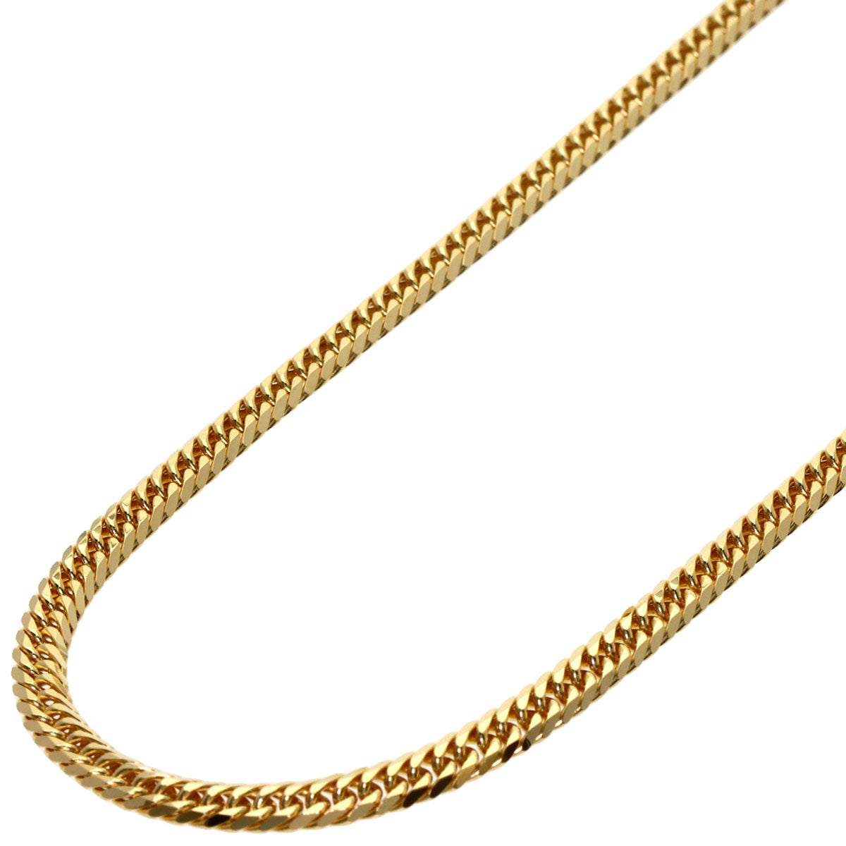Curb chain Kihei 6-sided double Necklace K18 Yellow Gold 20g　mens