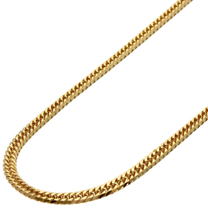 Curb chain Kihei 6-sided double Necklace K18 Yellow Gold 20g　mens