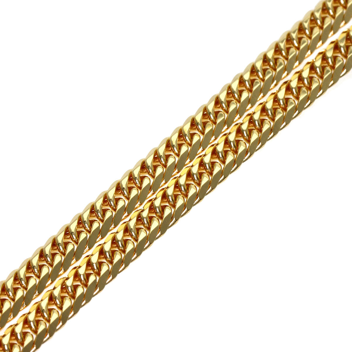 Curb chain Kihei 6-sided double Necklace K18 Yellow Gold 20g　mens