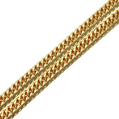 Curb chain Kihei 6-sided double Necklace K18 Yellow Gold 20g　mens