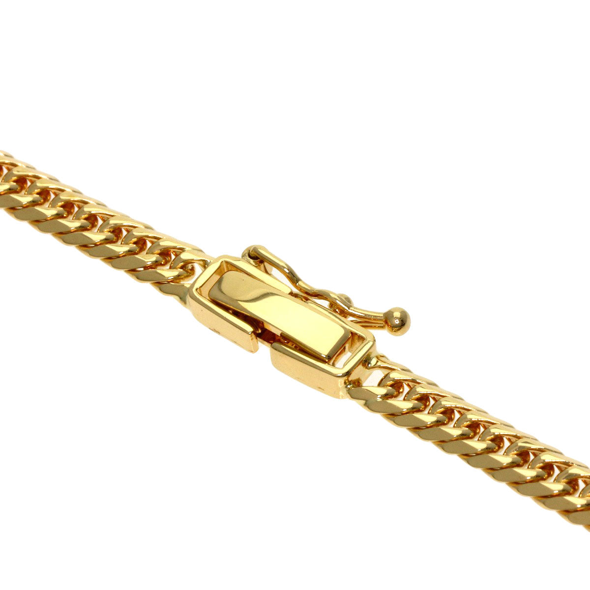 Curb chain Kihei 6-sided double Necklace K18 Yellow Gold 20g　mens