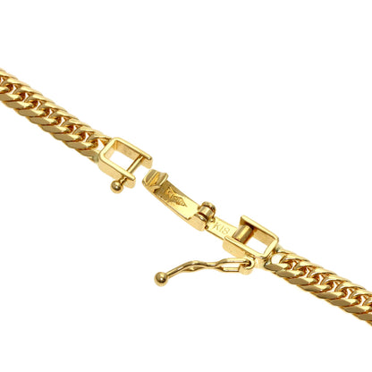 Curb chain Kihei 6-sided double Necklace K18 Yellow Gold 20g　mens