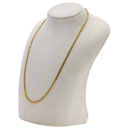 Curb chain Kihei 6-sided double Necklace K18 Yellow Gold 20g　mens