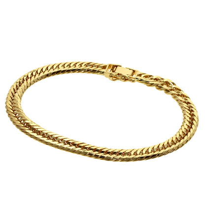 Curb Chain Kihei 12-sided Triple Bracelet K18 Yellow Gold 19.3g　Ladies
