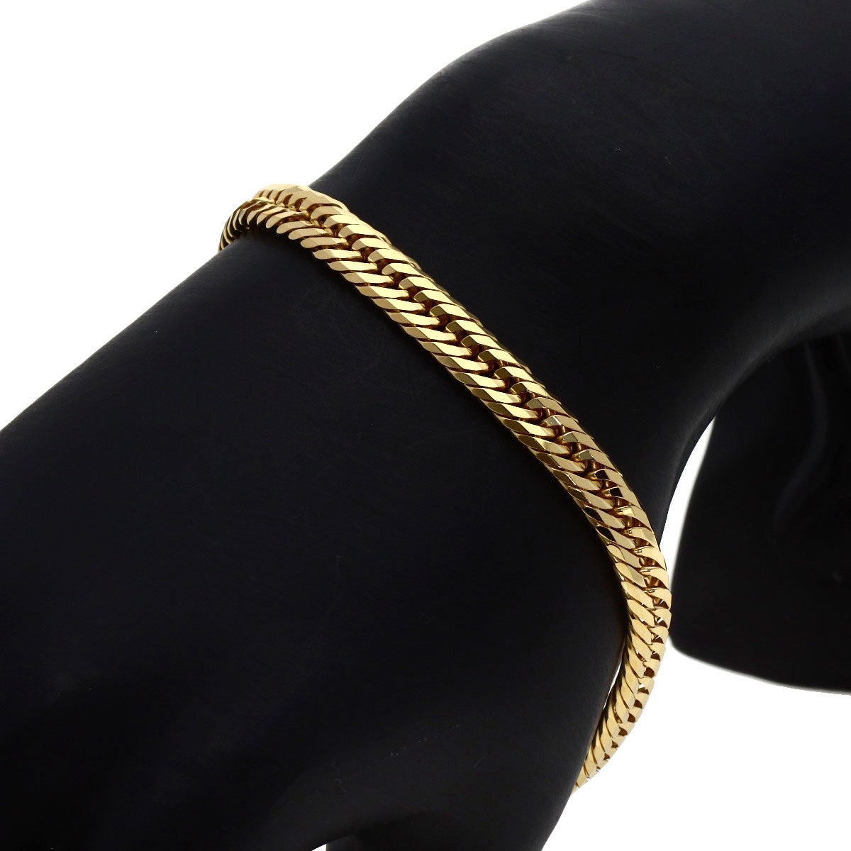 Curb Chain Kihei 12-sided Triple Bracelet K18 Yellow Gold 19.3g　Ladies