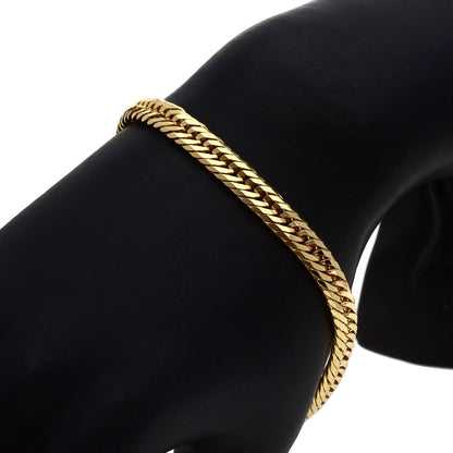 Curb Chain Kihei 12-sided Triple Bracelet K18 Yellow Gold 19.3g　Ladies