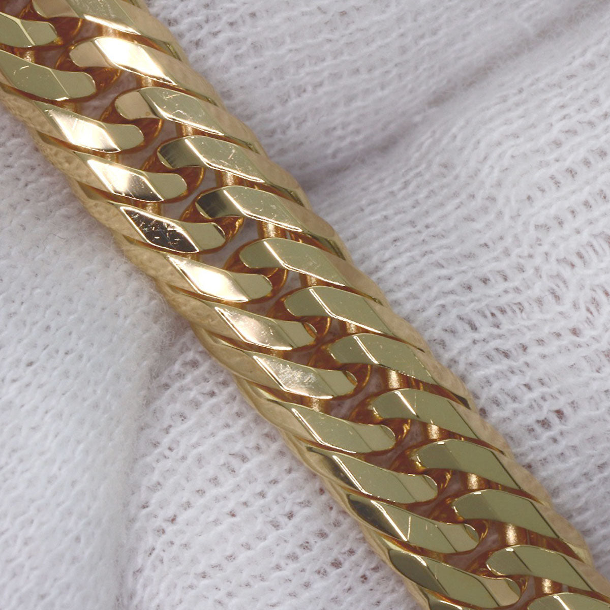 Curb Chain Kihei 12-sided Triple Bracelet K18 Yellow Gold 19.3g　Ladies