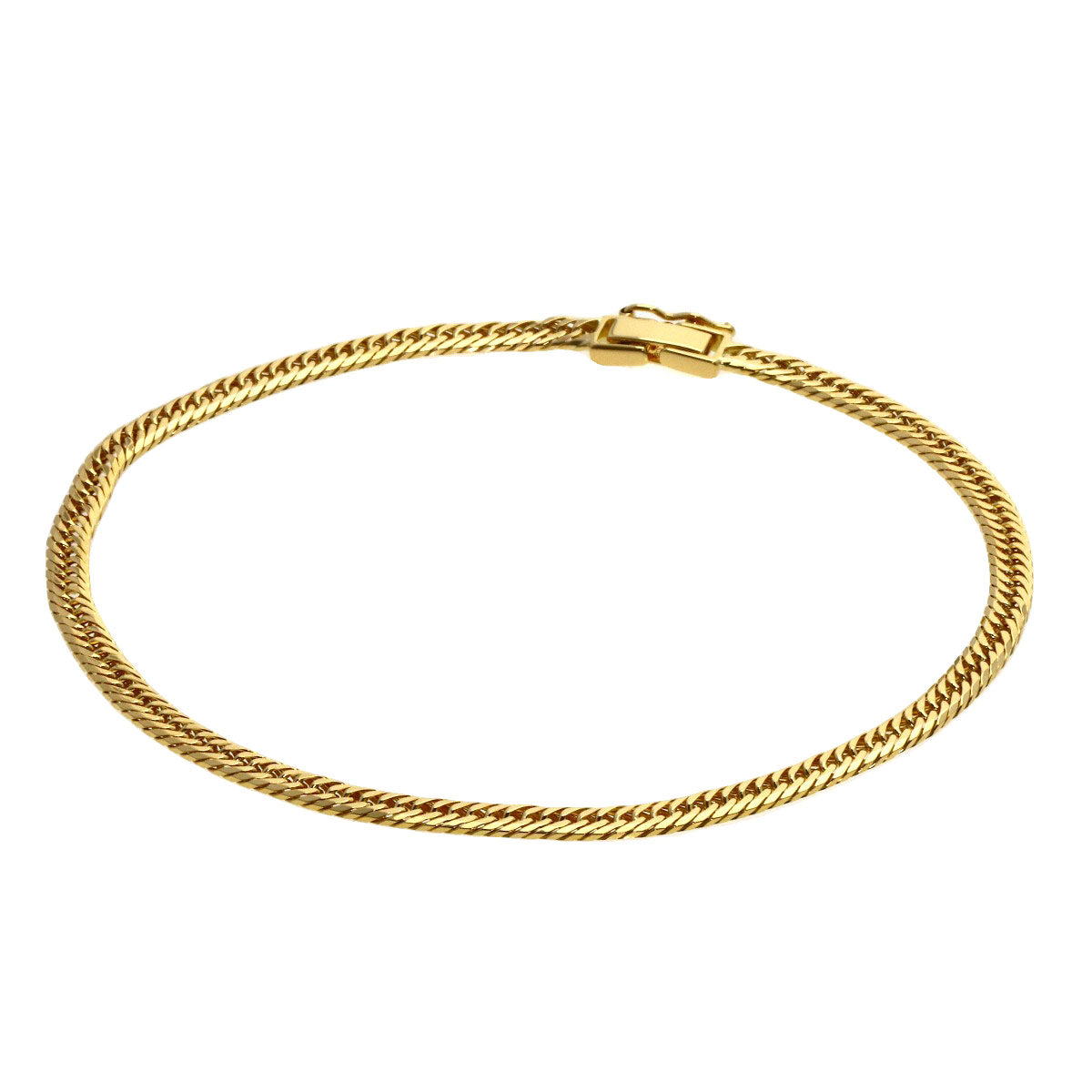 Curb Chain Kihei 8-sided Triple Bracelet K18 Yellow Gold 10.1g　mens