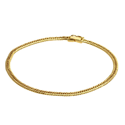 Curb Chain Kihei 8-sided Triple Bracelet K18 Yellow Gold 10.1g　mens
