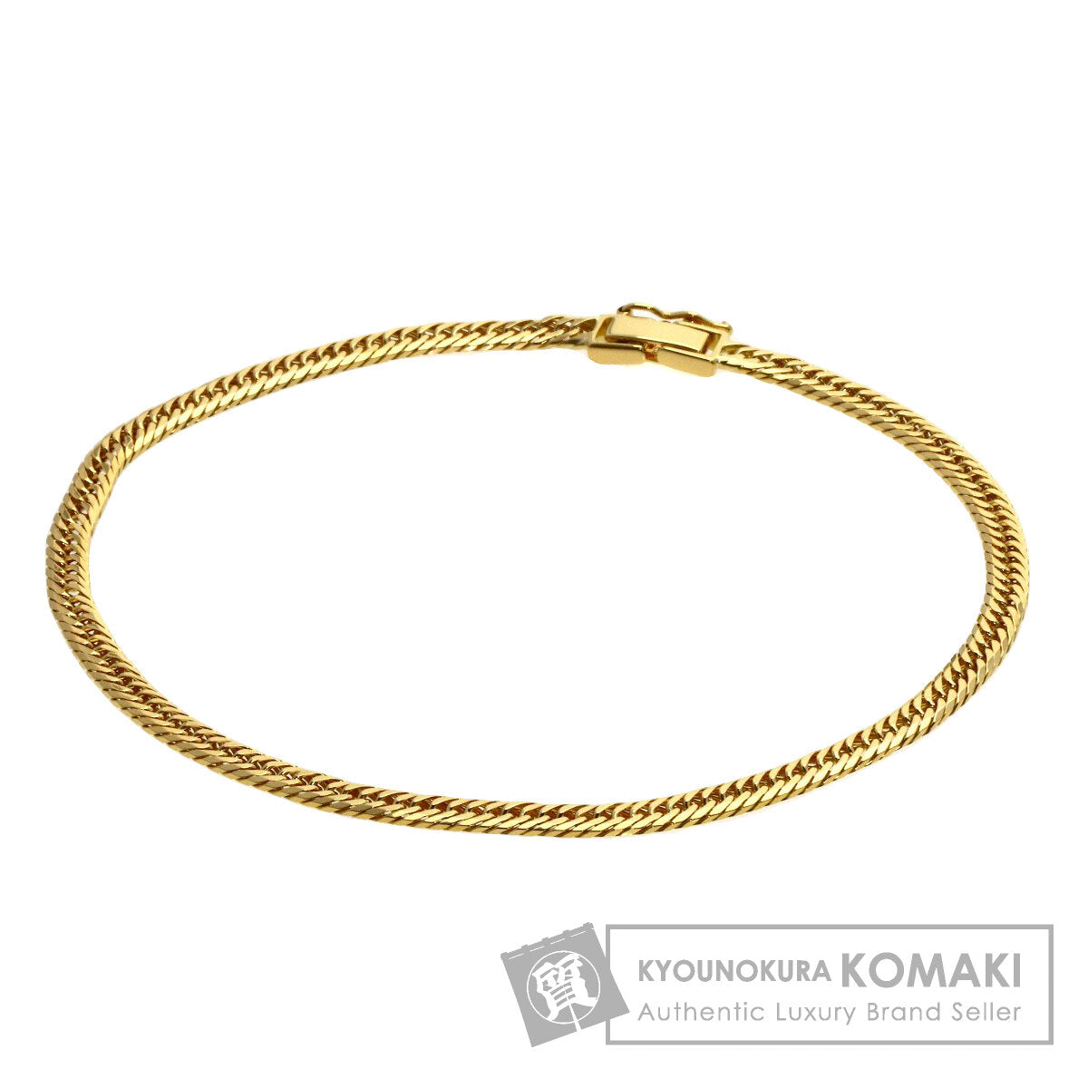 Curb Chain Kihei 8-sided Triple Bracelet K18 Yellow Gold 10.1g　mens