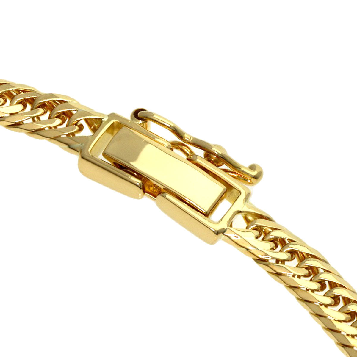 Curb Chain Kihei 8-sided Triple Bracelet K18 Yellow Gold 10.1g　mens