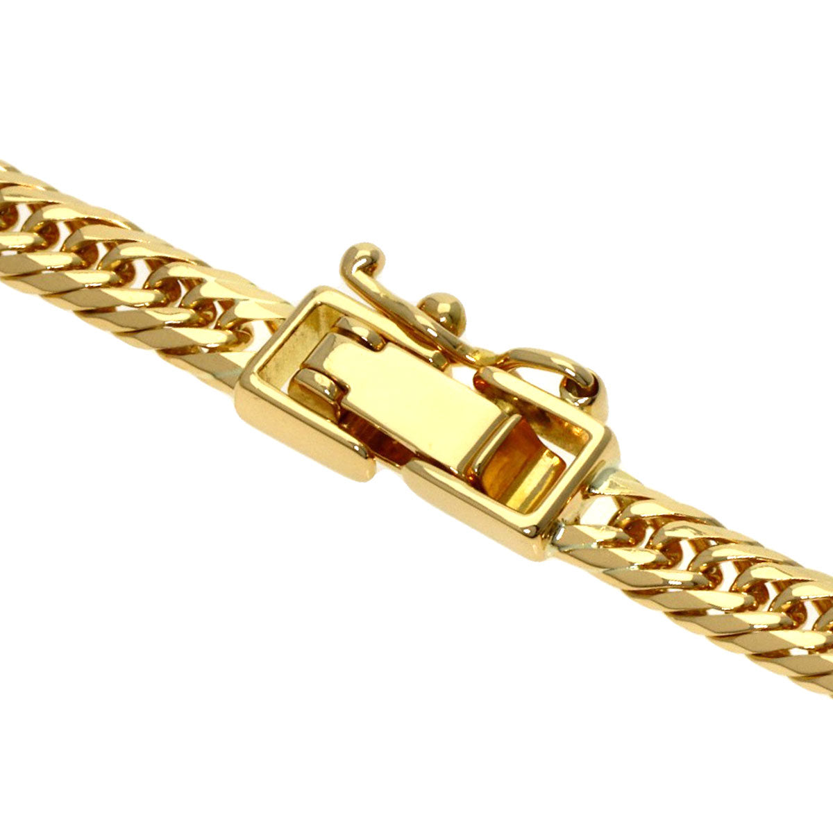 Curb Chain Kihei 8-sided Triple Bracelet K18 Yellow Gold 10.1g　mens