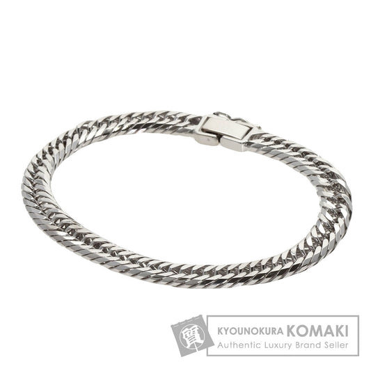 Curb Chain Kihei 8-sided Triple Bracelet K18 White Gold 20.4g　Ladies