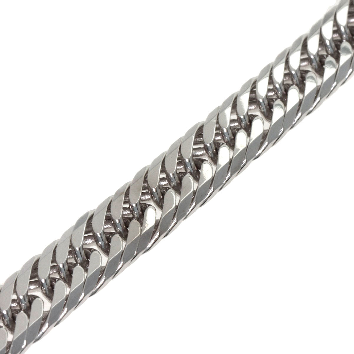 Curb Chain Kihei 8-sided Triple Bracelet K18 White Gold 20.4g　Ladies