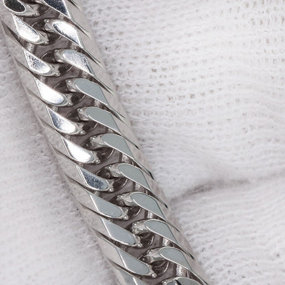 Curb Chain Kihei 8-sided Triple Bracelet K18 White Gold 20.4g　Ladies