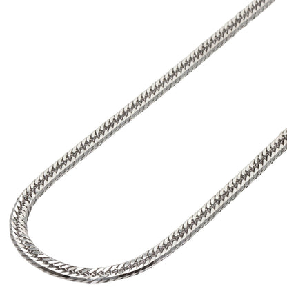 Curb Chain Kihei 8-sided Triple Necklace K18 White Gold 20.4g　Ladies