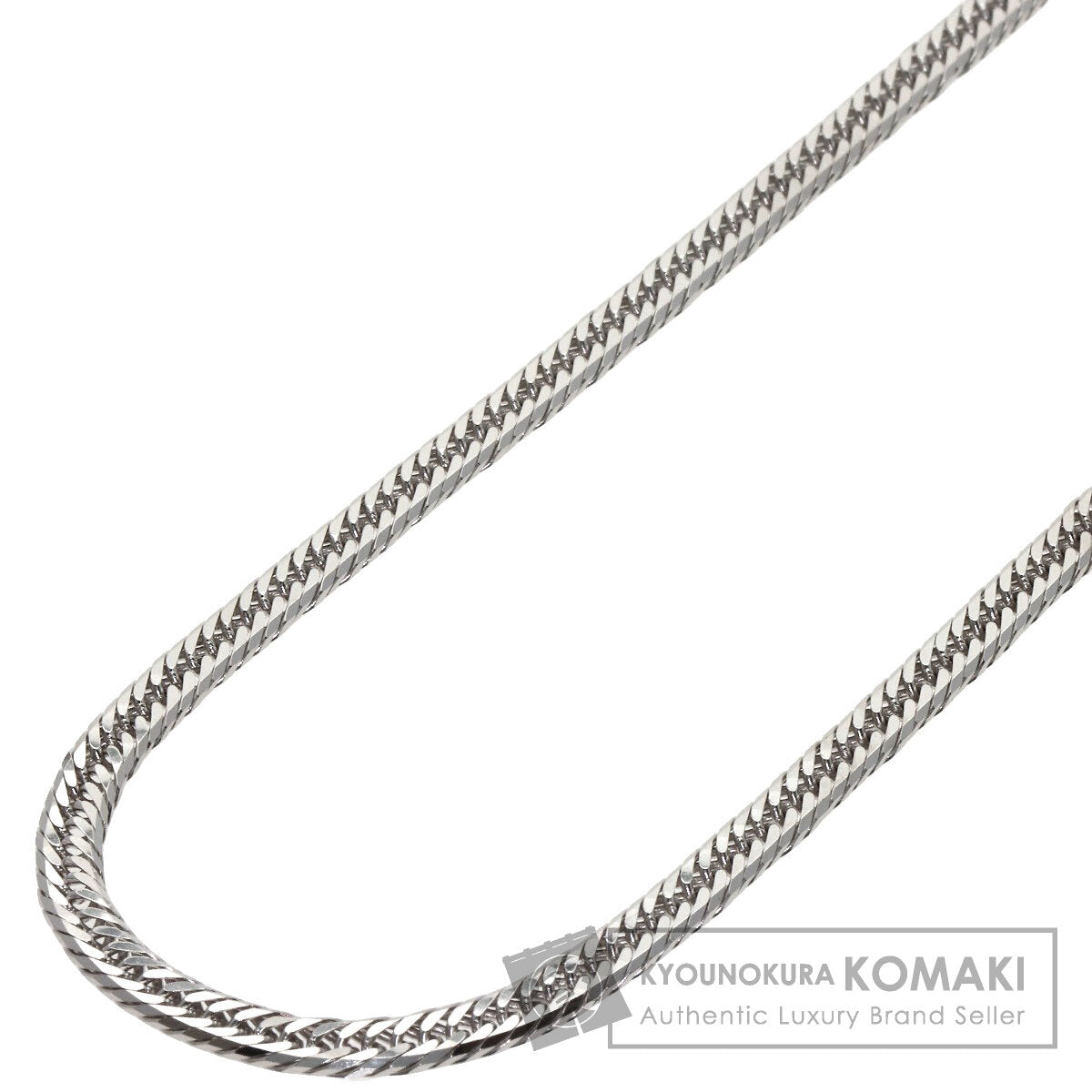 Curb Chain Kihei 8-sided Triple Necklace K18 White Gold 20.4g　Ladies