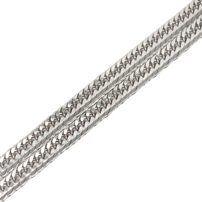 Curb Chain Kihei 8-sided Triple Necklace K18 White Gold 20.4g　Ladies