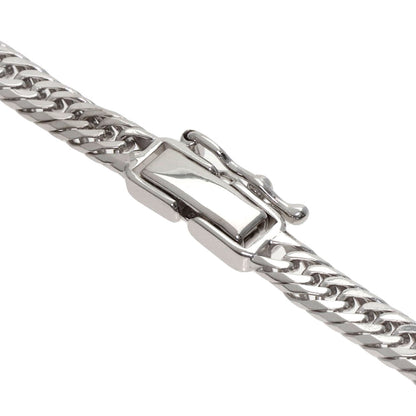 Curb Chain Kihei 8-sided Triple Necklace K18 White Gold 20.4g　Ladies