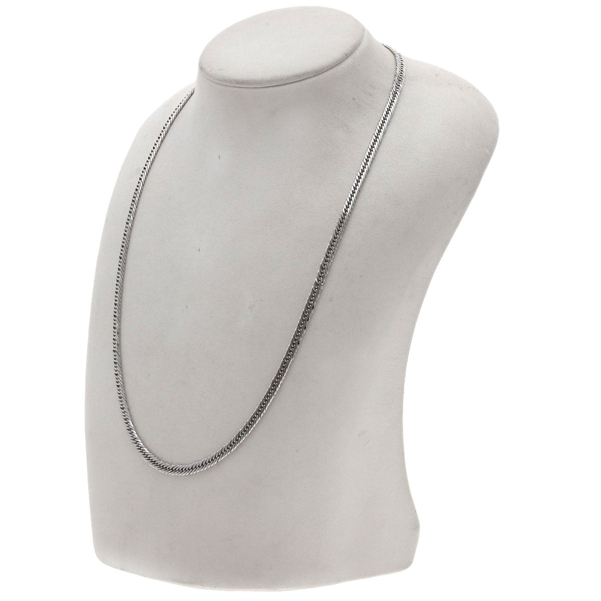 Curb Chain Kihei 8-sided Triple Necklace K18 White Gold 20.4g　Ladies