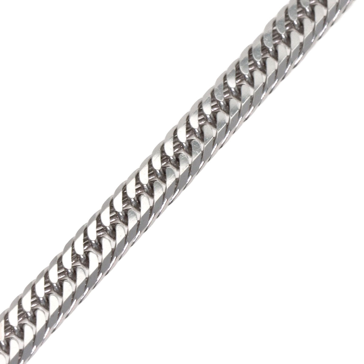 Curb Chain Kihei 8-sided Triple Necklace K18 White Gold 20.4g　Ladies