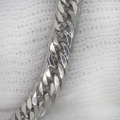 Curb Chain Kihei 8-sided Triple Necklace K18 White Gold 20.4g　Ladies