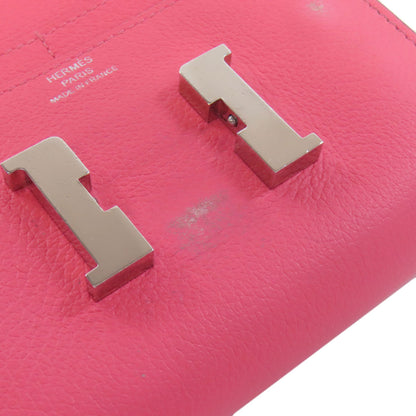 HERMES Constance Compact Silver Hardware Bifold Wallet with Coin Pocket Vaugham Ladies [Used]