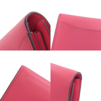 HERMES Constance Compact Silver Hardware Bifold Wallet with Coin Pocket Vaugham Ladies [Used]