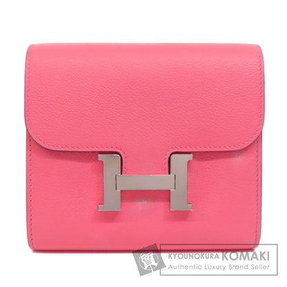 HERMES Constance Compact Silver Hardware Bifold Wallet with Coin Pocket Vaugham Ladies [Used]