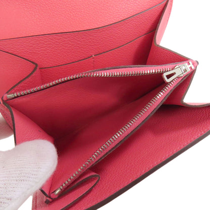 HERMES Constance Compact Silver Hardware Bifold Wallet with Coin Pocket Vaugham Ladies [Used]