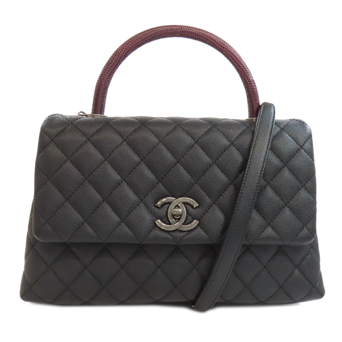 CHANEL   Handbag Coco Handle Matelasse SilverHardware 2WAY Grained Calfskin Skin Ladies