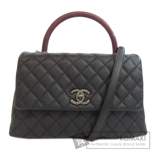 CHANEL   Handbag Coco Handle Matelasse SilverHardware 2WAY Grained Calfskin Skin Ladies