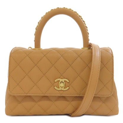 CHANEL   Handbag Coco Handle Matelasse GoldHardware 2WAY Grained Calfskin Skin Ladies